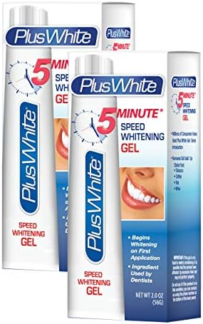 Plus White Speed Whitening Gel - Works in 5 Minutes - Professional Teeth Whitening w/Dentist Approved Ingredient (2 oz, Pack of 2)