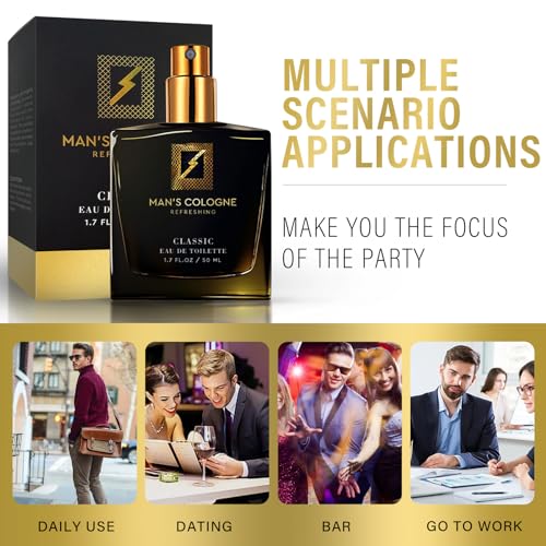 Pheromone Cologne For Men, Long-Lasting Premium Pheromone Perfume for Men Attract Women, Unique Scent Highlights Your Handsome Charm