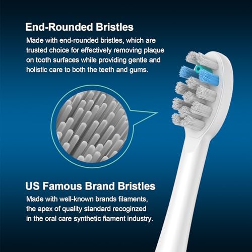 6 Pack Toothbrush Replacement Heads Compatible with WaterPik Sonic Fusion 2.0, FitMount Flossing Brush Head Fit for Water-Pic SF-01W SF-02W and 2.0 SF-03 SF-04
