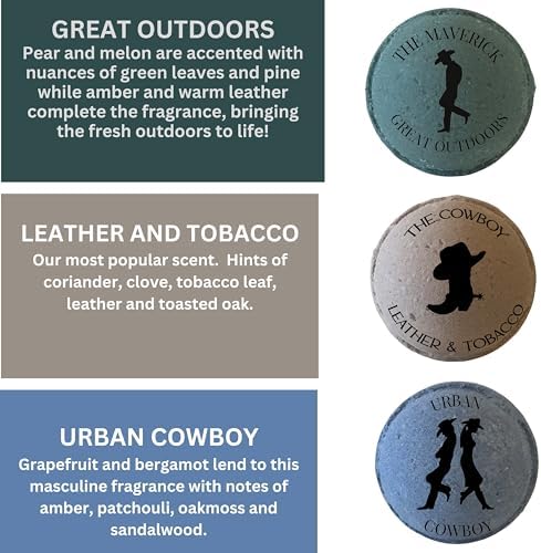 Mr. Bomb Dude Bath Bombs for Men, Infused for Guy Relaxation, Gift for Him, Manly Bath Soak, Masculine Scents for Men, Relaxing Bliss for The Gents - USA Crafted 6 Pk Male Set, Cowboy-Up Collection