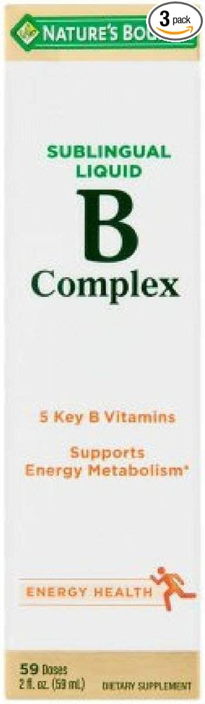 Nature's Bounty Vitamin B Complex Sublingual Liquid 2 oz (Pack of 3)