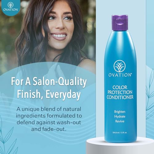 Ovation Hair Color Protection Conditioner - Hair Conditioner for Colored Hair - 12 oz - Brightens and Hydrates Color-Treated Hair - With Quinoa, Aloe Vera, Argan Oil - No Parabens and Sulfates