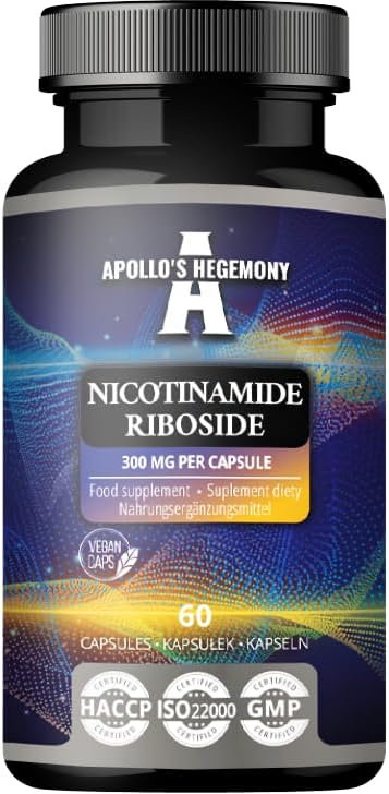 APOLLO'S HEGEMONY Nicotinamide Riboside (NR) 300 mg - 60 Niacin Vegan Capsules - 2 Months Supply - NAD+ Precursor - Vitamin B3 Supplement to Support Energy Metabolism and Reduce Tiredness