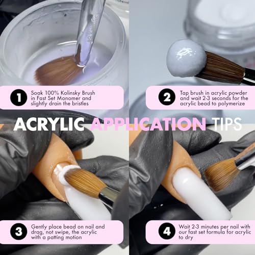 Fast Set Formula, MMA Free Professional 16oz EMA Liquid Monomer - Essential Acrylic Nail Supplies, Compatible with Kolinsky Brush & Acrylic Powder