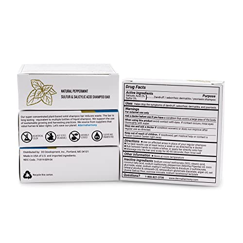 5% Sulfur 2% Salicylic Acid Shampoo Bar for Dandruff (4 oz)