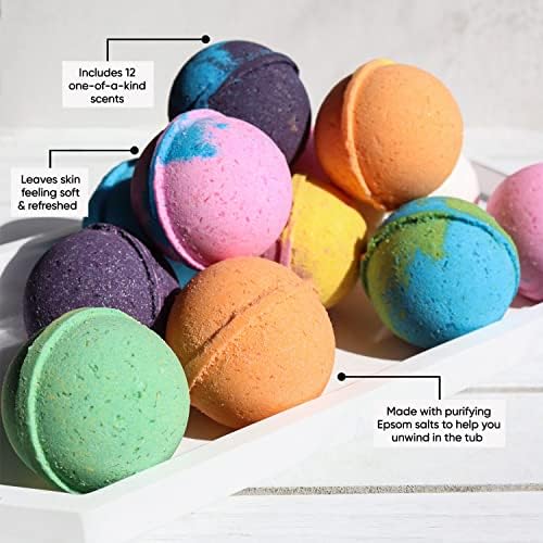 Sky Organics Bath Bomb Gift Set for Body to Soak, Nourish & Relax, 12 ct.