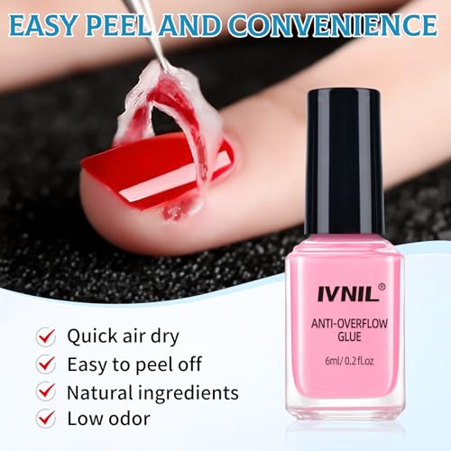 Gel Nail Polish Remover, Quickly Gel Remover with Latex Tape Peel Off Liquid and Manicure Tools, Easy Gel Polish Remover in 2-5 minutes, No Damage to Nails