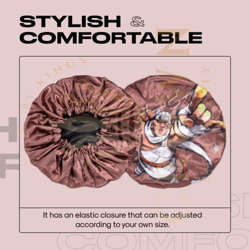 Silky Design Bonnet with Elastic Soft Band, Hair Braid Adjustable Women and Men Bonnets for Sleeping, Comfortable Satin Fabric Bonnet (Brown Bee)