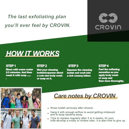 Natural Loofah Exfoliating Body Scrubber, Made with Natural Shower Loofah Sponge for Men and Women’s SPA - Pack of 6 Exfoliating Loofah Sponge Package,Perfect for Bath Shower