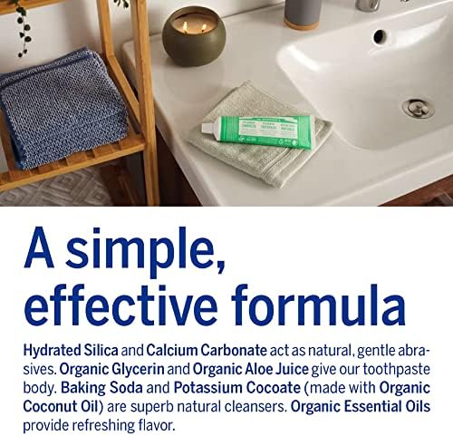 Dr. Bronner’s - All-One Toothpaste Variety Pack - Peppermint & Spearmint, 70% Organic Ingredients, Fluoride-Free, Helps Freshen Breath, Vegan (5oz, 2-Pack)