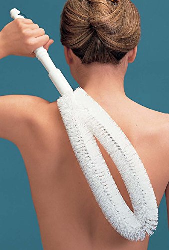 EZ Reach Back Brush, Long Handled Back and Body Scrubber for Easy Cleansing & Exfoliating in The Bath or Shower – Measures 22 ¾” Long