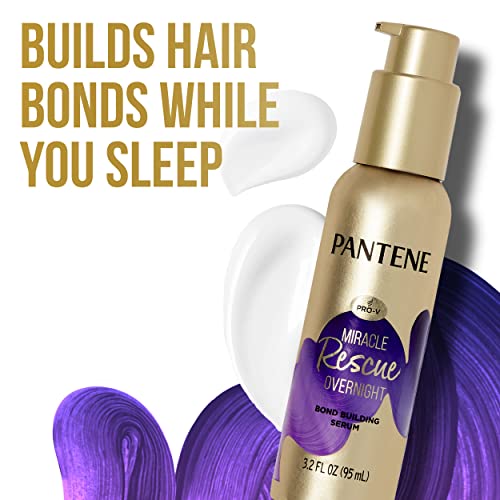 Pantene Hair Serum, Overnight Miracle Rescue, Bond Builder Hair Treatment, Deep Leave In Conditioner 3 fl oz