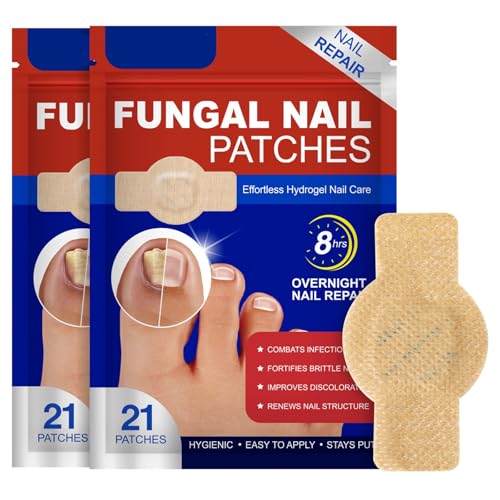 Nail Patches For Toenails & Fingernails – 21Pcs Nail Repair Stickers For Damaged Nails, Ingrown & Discoloration Care, Random (2 pack)
