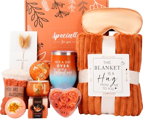 Fall Gifts Baskets for Women Mom Grandma Her Wife Girlfriend,Relaxing Spa Gifts for Teacher Friend Sister Grandma,Self Care Gifts Box,Thinking of You,Breast Cancer Gifts,Thank You,Retirement Gifts