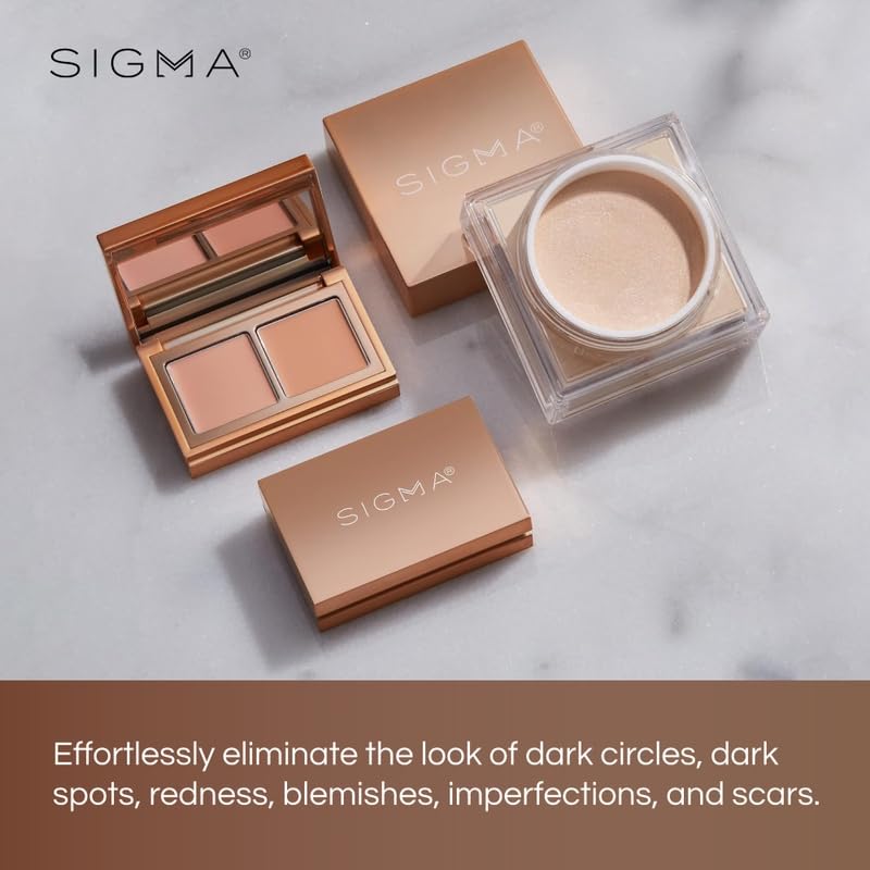 Sigma Beauty Spectrum Color-Correcting Duo – Color Correcting Cream for Concealing and Priming Skin, 2in1 Makeup Set with Buildable, Customizable Shades for all Skin Types (Medium to Dark)