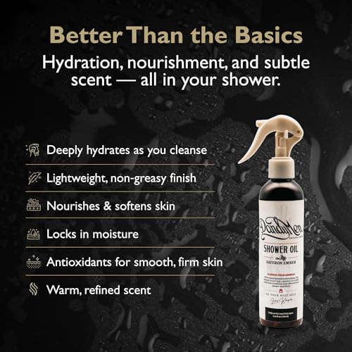 Shower Oil | Lightweight Hydration and Gentle Cleansing with Sunflower & Avocado Oils | 8.45 oz (Saffron Ember)