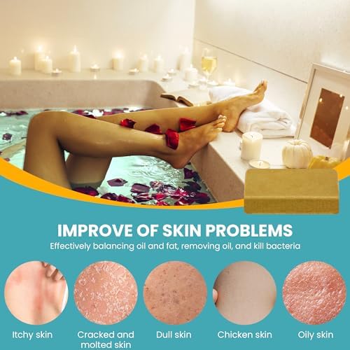 Natural Organic Sulfur Bath Tablet, Hot Spring Bath Salt, Mineral Bath Soak for Detoxing, Deep Cleansing, Oil Balancing, Oily Skin, Dry Itchy Skin 6 Count