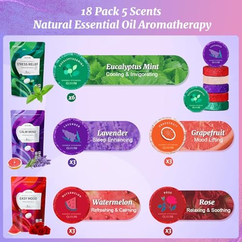 Shower Steamers Aromatherapy - 18 Pack Shower Bombs Natural Organic Essential Oils, Birthday Gifts for Women, Self Care Relaxation Gifts for Mom Wife Her Grandma Sister