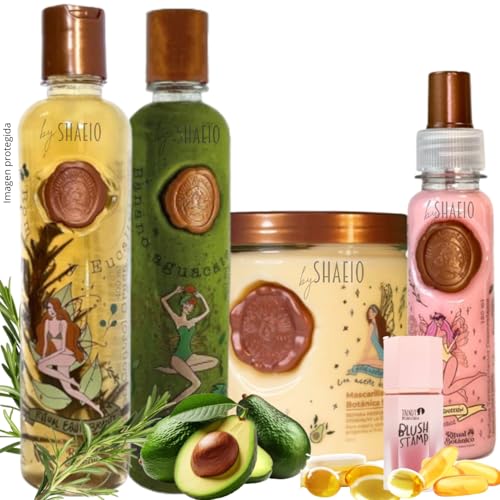 RITUAL BOTANICO Kit Crecimiento Acelerado y Reparación S.O.S.: Shampoo de Romero, Mascarilla para el Cabello con Colageno, Acondicionador Intensivo PLEX, Termoprotector para cabello (Incluye Obsequio)