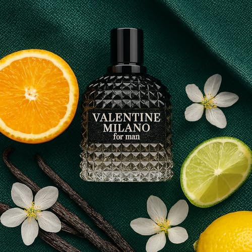 Perfume for Men Valentine Milano Eau de Toilette, 3.4 Fl Oz / 100ML, Masculine Cologne Natural Spray, Long Lasting Fragrance, Bold Fresh Scent for Daily & Night Use