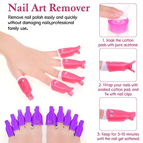 Gel Polish Remover Kit, Anezus 1045pcs Gel Nail Polish Remover Tools with Nail Clips, Nail Wipes, Cuticle Pusher and Cutter, Nail Buffer and Files for Acetone Acrylic Nail Remover