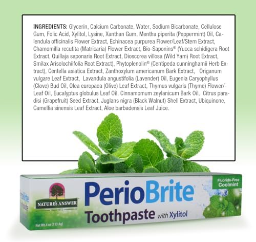 Nature's Answer Periobrite Natural Toothpaste, Cool Mint, 4 Ounce, 3 Count