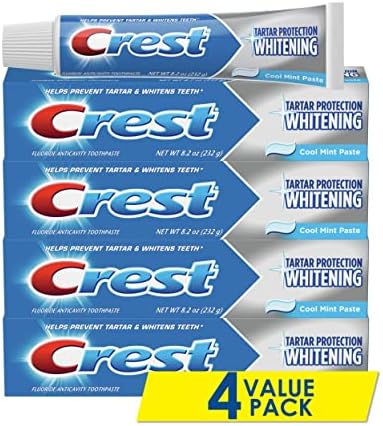 Crest Tartar Protection Whitening Cool Mint Flavor Toothpaste 8.2 Oz (Pack of 4)