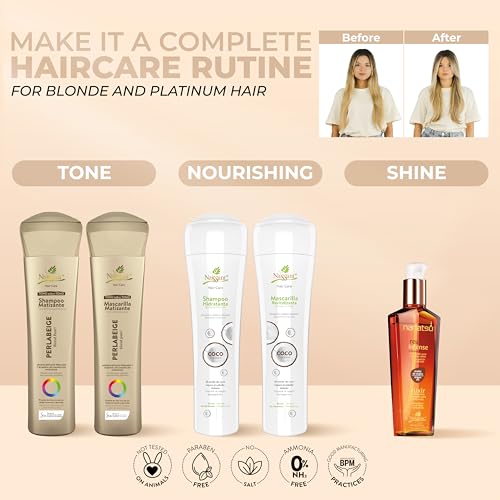 naissant Perla Beige Hair Purple Shampoo | Eliminates Brassiness | Neutralizes Yellow & Orange Tones | Paraben, Ammonia & Sulfate Free | Pro-Vitamin B5, Olive Oil & Honey (Perla Beige) 10.1 Fl Oz