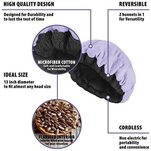 Glow by Daye Cordless Deep Conditioning Thermal Heat Cap, Microwavable Heat Therapy for Hair, Portable, Reversible Lilac