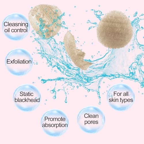 Bokon 100 Pcs Loofah Exfoliating Face Pads 2.36 Inches Round Sponge Body Face Scrubber Remove Dead Skin Facial Loofah Pad Bulk for Bath Shower Spa Skin Scrub Cleaning Women Men