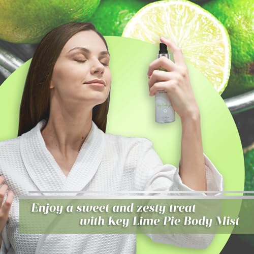 Coochy Fragrance Mist Body Spray - Organic, Unique Boost of Scent for Skin & Hair - Infused w/Lime, Citrus & Vanilla - Key Lime Pie, 4floz/118ml