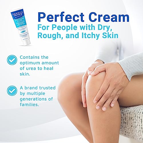 Dermal Therapy Hand Elbow & Knee Cream with 15% Urea & 6% AHA - Deeply Hydrates & Exfoliates Dry, Cracked Skin on Hands, Elbows & Knees - Fragrance-Free, Non-Greasy - 3.5 fl oz / 100 ml