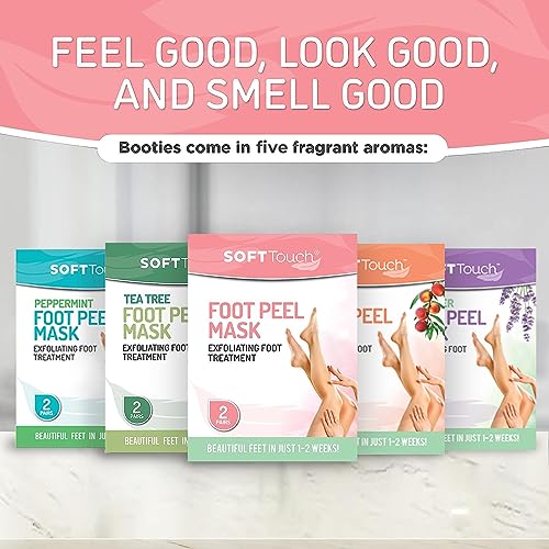 Dermora Soft Touch Foot Peel Mask - Pack of 2 Feet Peeling Masks for Dry, Cracked Heels & Calluses - Exfoliating Foot Mask Peel for Baby Soft Skin (Original)