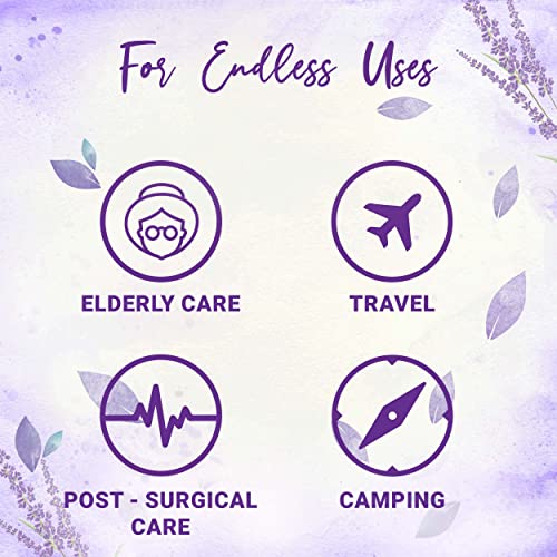 Shower Free Shampoo Cap - 8 Shampoo Caps for Bedridden Patients, Elderly, Travelling, Camping - Disposable - Lavender Scented - Latex and Alcohol Free - Hypoallergenic - Natural Ingredients