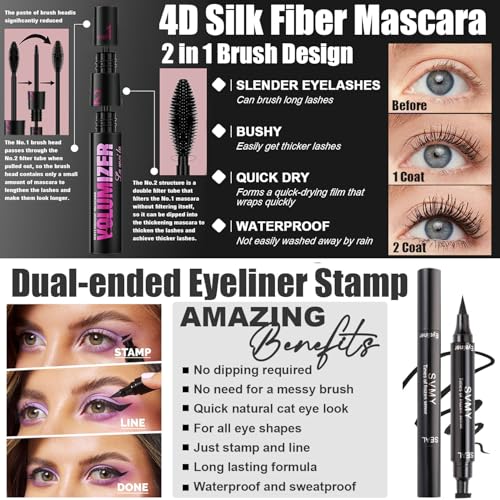 All in One Makeup Kit, 12 Colors Eyeshadow, Foundation & Primer, CC Cream, Lipsticks, Mascara, Makeup Brush & Sponge, Brow Pencil & Soap, Eyeliner, Contour Stick, Cosmetics Bag