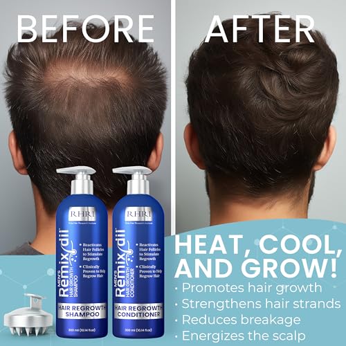 Hair Growth Shampoo & Conditioner Set for Men | Effective Hair Regrowth Treatment | Strengthening, Thickening & Soothing Formula for Healthy, Vibrant Hair | 10.14 fl.oz (Pack of 2)