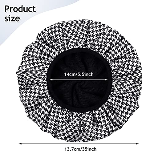 Geyoga 2 Pcs Shower Cap Terry Lined Shower Cap for Women Large Triple Layer Bath Hat with Microfiber Dry Hair Function Breathable Bath Hat Reusable Waterproof for Long Hair(Vintage Pattern)