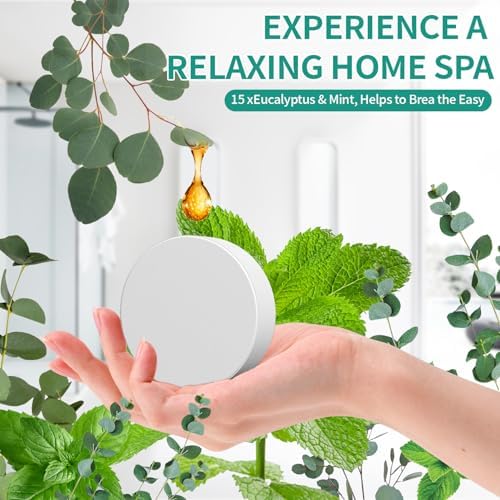 Shower Steamers Aromatherapy 15 Pack Bath Bombs Gifts for Women & Men Organic Eucalyptus & Menthol Essential Oil, Spa Relaxing Birthday Gifts for Wife & Husband, Travel Essentials Aromatherapy