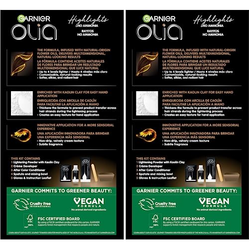 Garnier Hair Color Olia Ammonia-Free Permanent Hair Dye, H03 Highlights for Brunettes, 2 Count (Packaging May Vary)