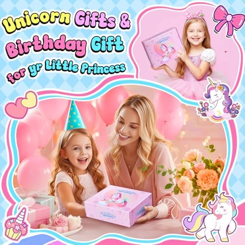 Kids Bath Bombs with Surprise Inside,9 Pack Unicorn Bath Bombs for Girls-5 with Surprise Toys,Including Jewelry Toys,Natural Organic Kids Bubble Bath with Fruity Scents,Relaxing Aromas,Birthday Gift