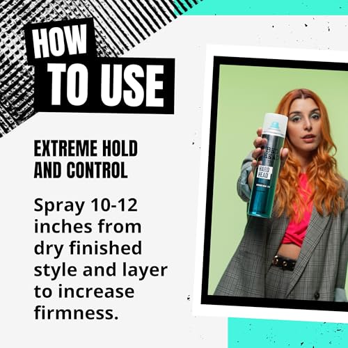 TIGI Bed Head Hard Head Hairspray for Extra Strong Hold - For All Hair Types - With Instant Dry & Natural Shine -Use on Dry Hair - Premium Hair Care Products for Women & Men Travel Sized-3 oz (3 Pack)