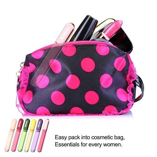 Particular Glass Nail File with Case MiDenso 2nd Generation Double Sided Crystal Beauty Nail Filer Salon Nail Polish Top Christmas Stocking Superior Quality Gift Idea for Men, Women,Lemon Yellow