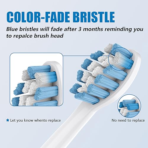 Replacement Toothbrush Heads Compatible with Philips Sonicare and More Click-on Handles 8 Pack White