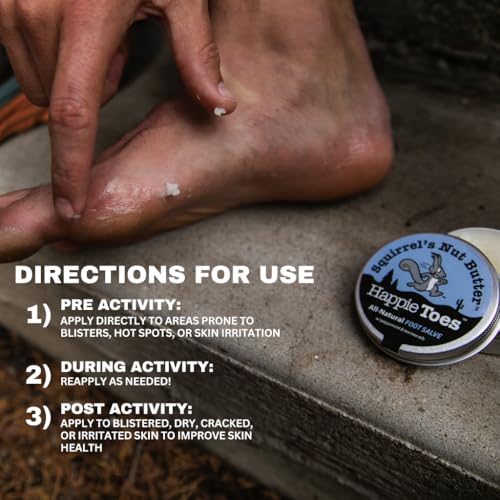 Squirrel's Nut Butter Happie Toes 2.0 oz Tin, Foot Care & Blister Prevention