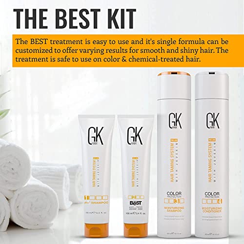 GK HAIR Global Keratin The Best Consumer Box Kit (10.1 Fl Oz/300ml) Smoothing Keratin Treatment Professional Brazilian Complex Blowout Straightening For Silky Smooth & Frizzy Hair
