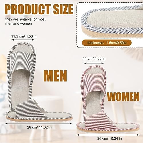 Suhine 12 Pairs House Slipper for Guests Open Toe Spa Slippers Non Slip Indoor Comfortable Breathable Home for Travel Guests Hotel Home Bedroom Unisex