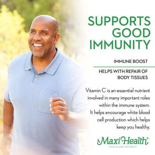 Maxi Health Max C Gram Plus -Gradual Release Buffered Vitamin C Tablets, 180 Count (Pack of 1)