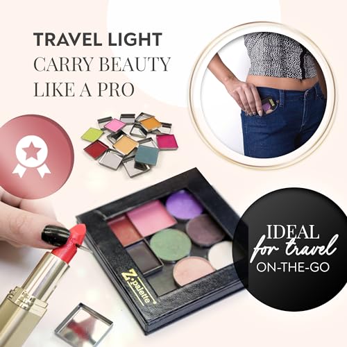 Small Z Palette Magnetic Makeup Palette, Empty Magnetic Palette, Universal Magnet makeup palette for Eyeshadows, Powders, Customizable Beauty Organizer with Clear Window