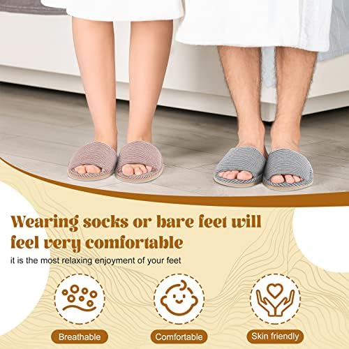 Mepase 8 Pairs Disposable House Slipper for Guests Open Toe Breathable Comfortable Spa Slippers for Indoor Home