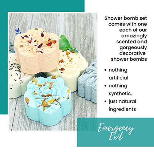 Variety Shower Bomb Collection (5pk) – Essential Oil Aromatherapy Shower Tablets for Stress, Relaxation, Mood Lift, Energy and Open Airways | Secret Santa Christmas Gift Idea (No Bomb Bag)